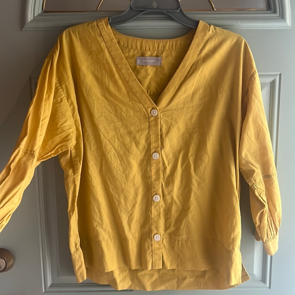 Everlane Yellow Button Down Top